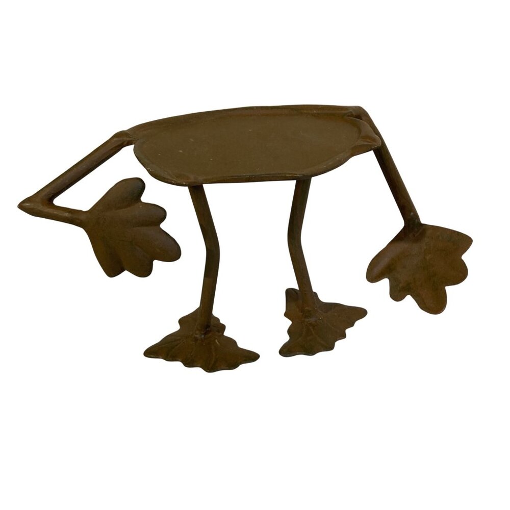 Cast Metal Decorative Stand With Leaf Hands And Feet